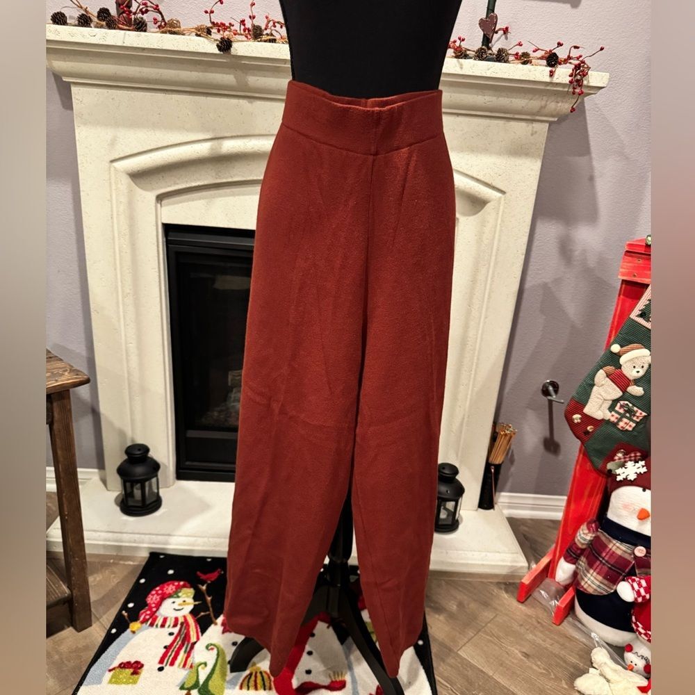 NEW Nine West Plus Size Wide Leg Sweater Pants Burnt Orange Color Size 4X